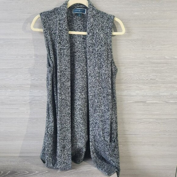 Karen Scott Knit Sleeveless Vest Duster Sweater Cardigan Pockets Womens Size M - Picture 3 of 11